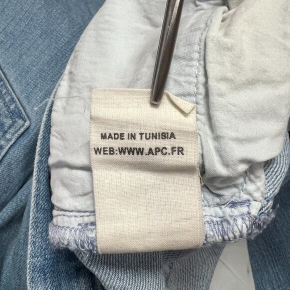 A.P.C. PETIT NEW STANDARD Straight Jeans MENS 33 x 32 Light Wash Distressed - Picture 12 of 12